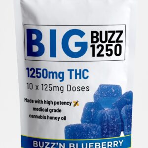 Big Buzz Blueberry Cannabis Gummies 1250mg THC