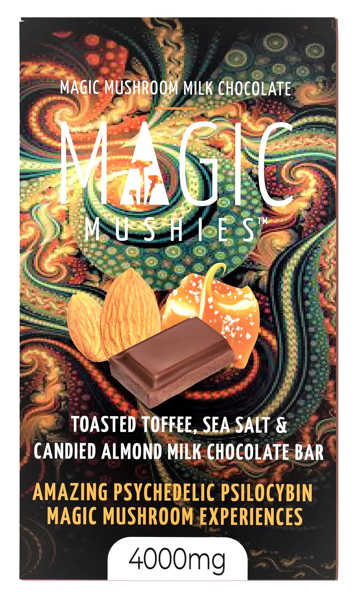 Magic-Mushroom-Almond-Toffee-Milk-Chocolate-Bar-Box-Front-with-Bar.webp